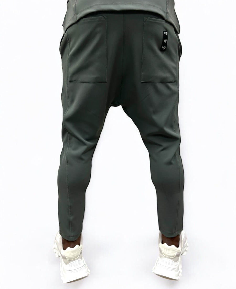 Khaki trousers with side design