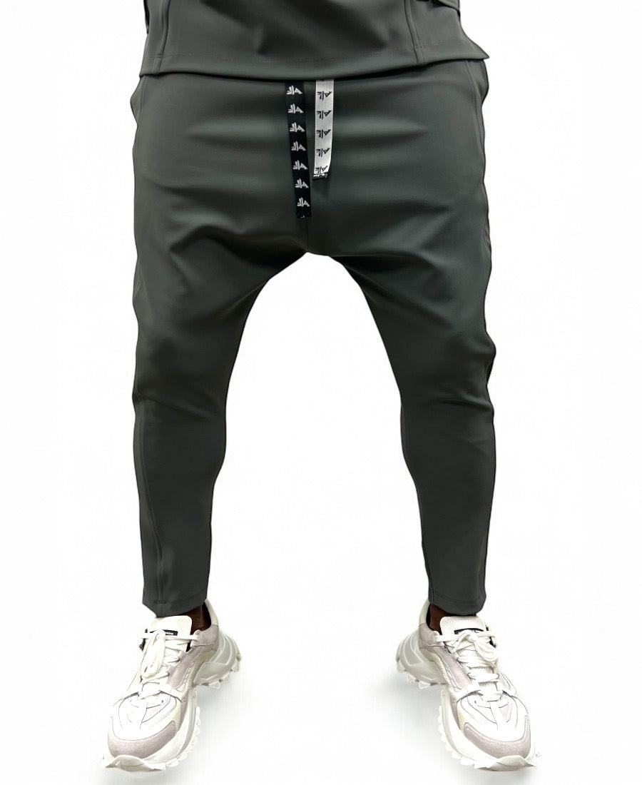 Khaki trousers with side design