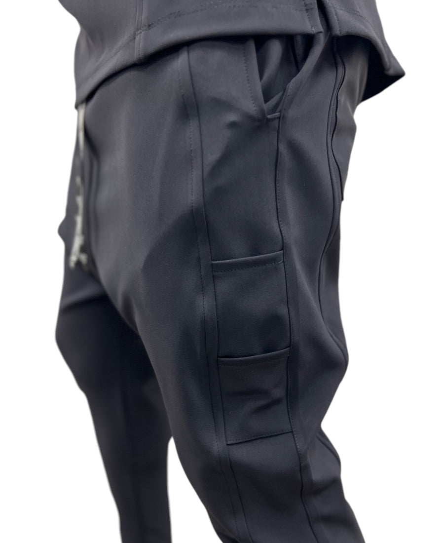 Black trousers with side design