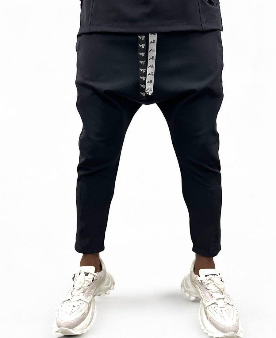 Black trousers with side design