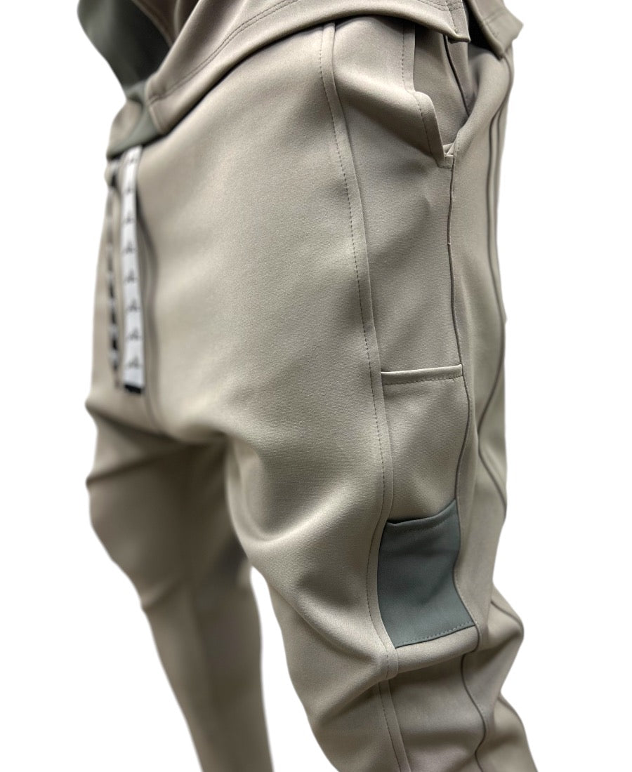 Two-Tone Khaki Two-Piece Set