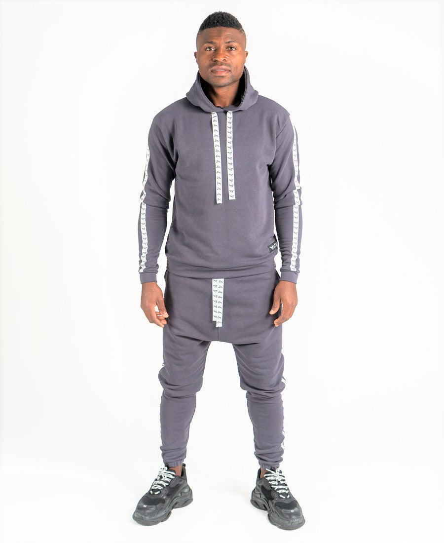 Grey Tracksuit with Logo Tape Detail