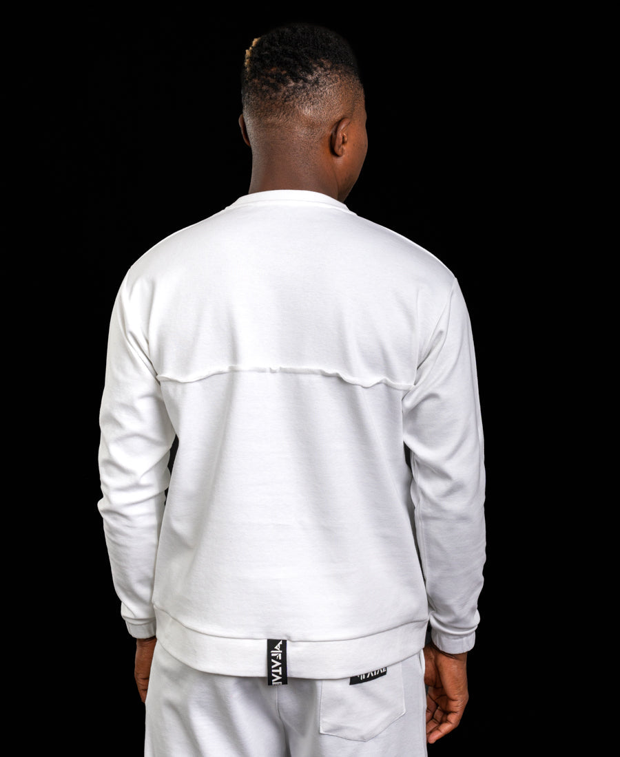 White Two-Piece Set with Statement Graphic