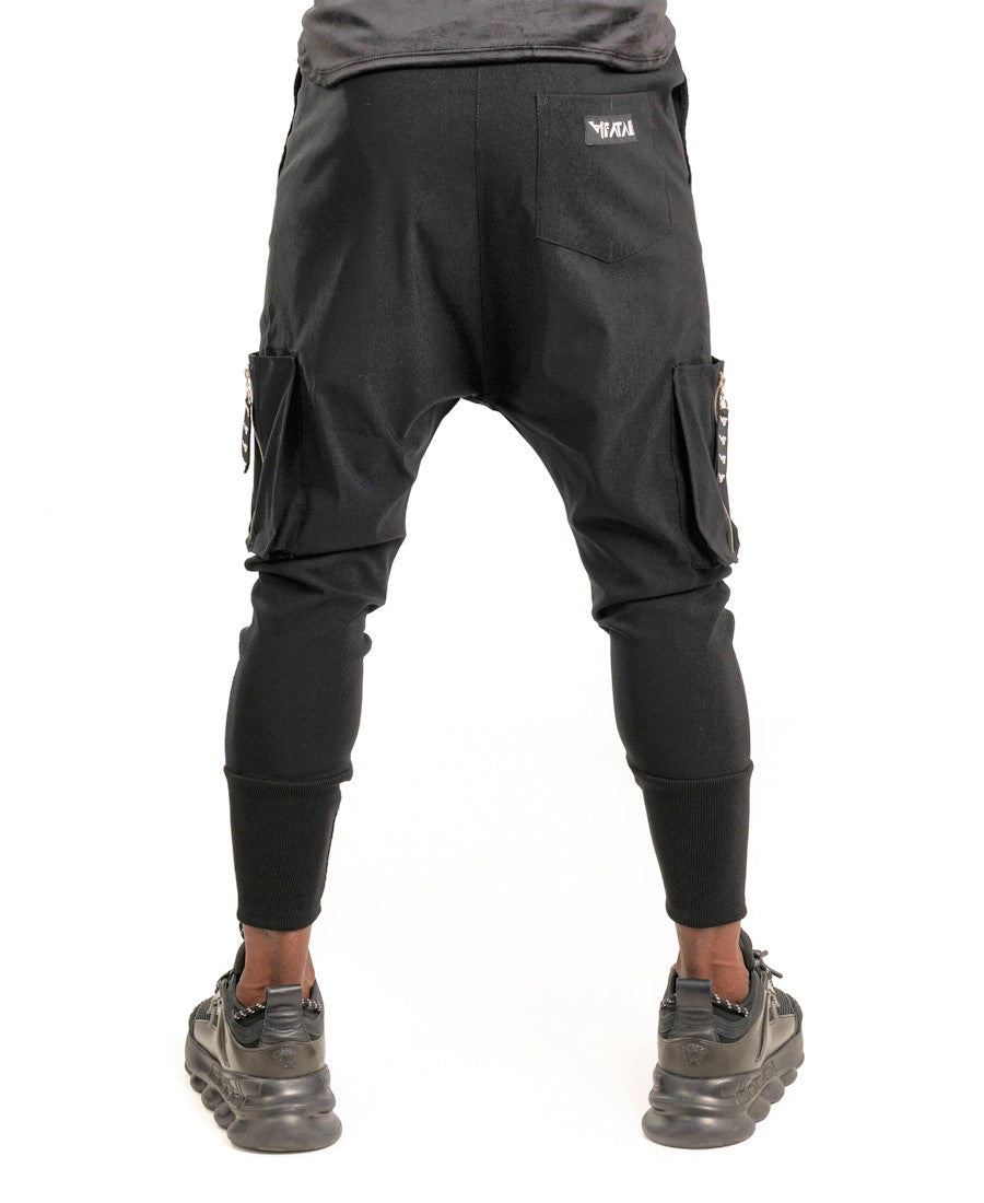 Black trousers with logo string