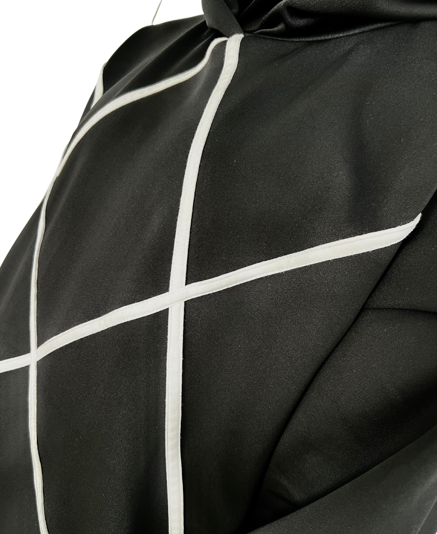 Black Two-Piece Set with Applied White Stripes