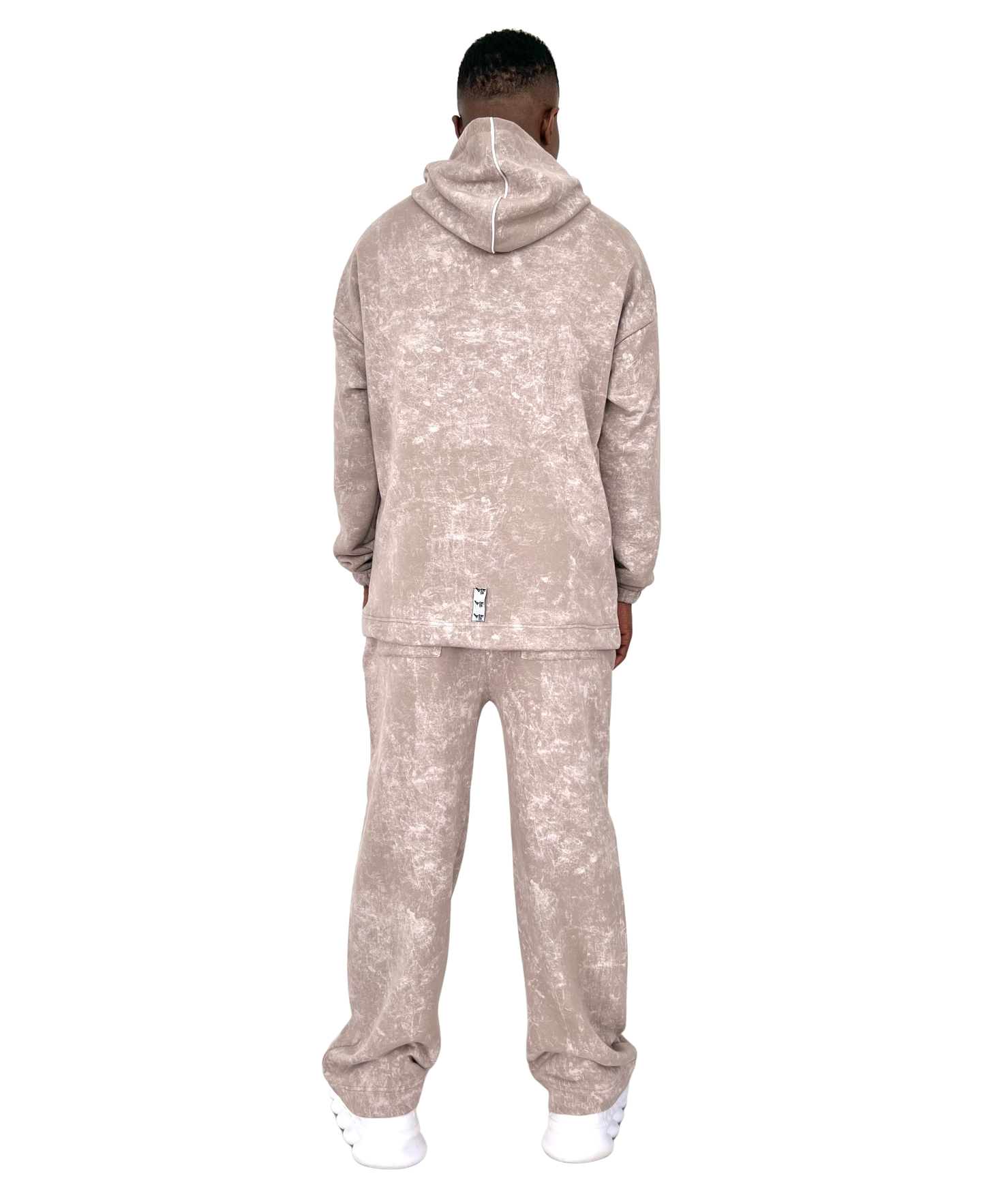 Cream Stone-Washed Tracksuit