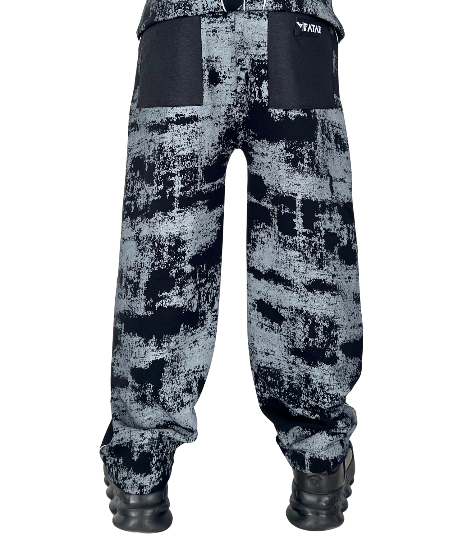 Pantaloni black-grey-washed