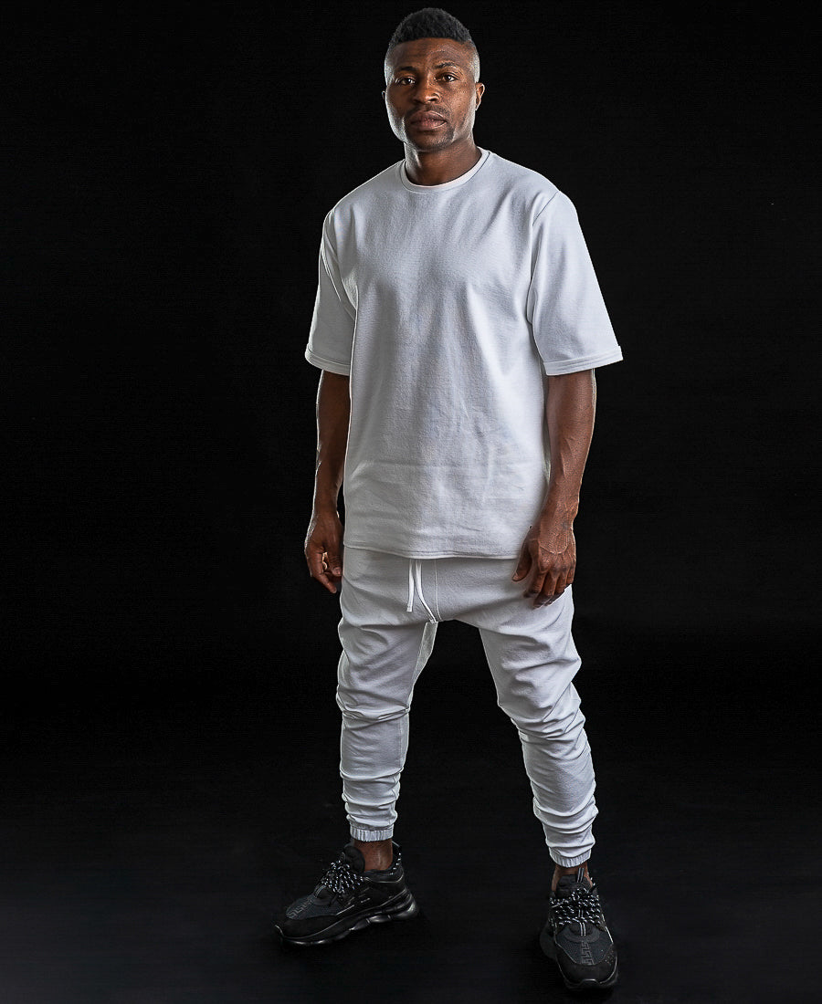 Oversized White Two-Piece Set with Long Trousers