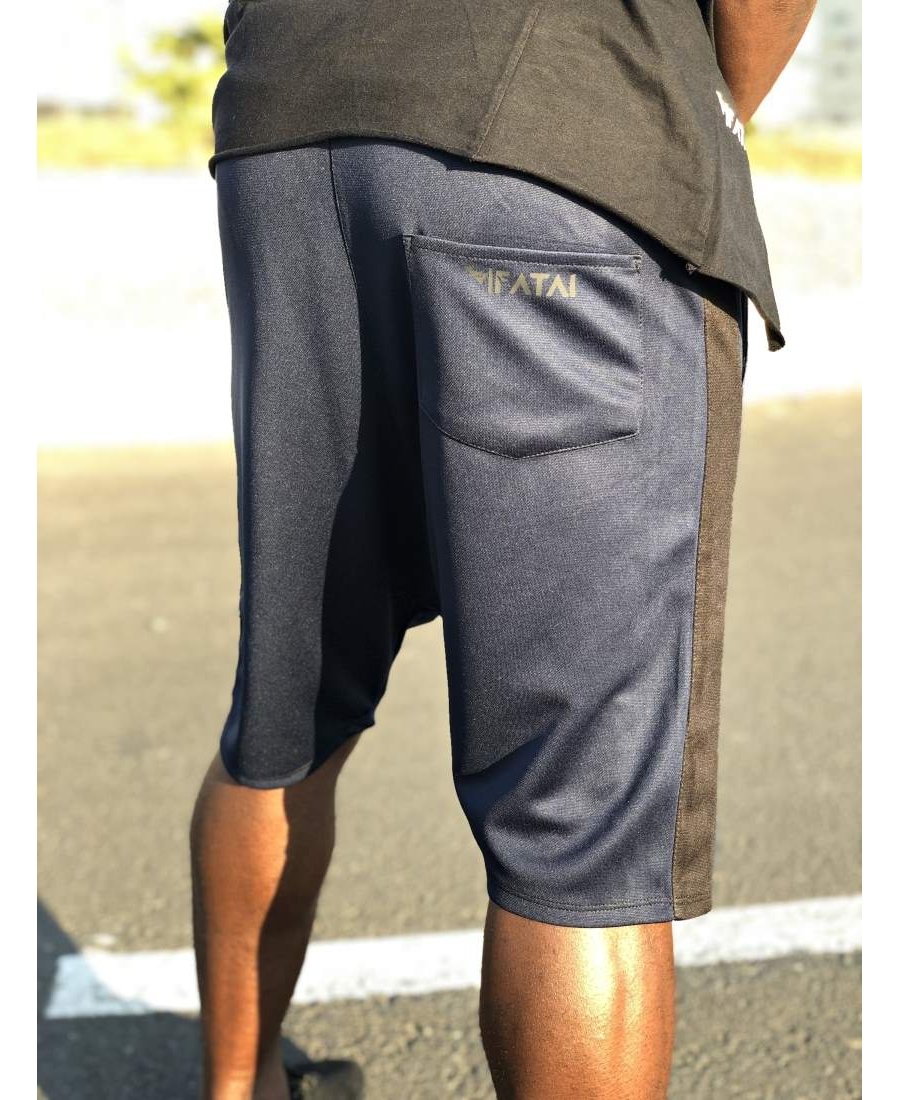 Bleumarin short trousers with black line - Fatai Style