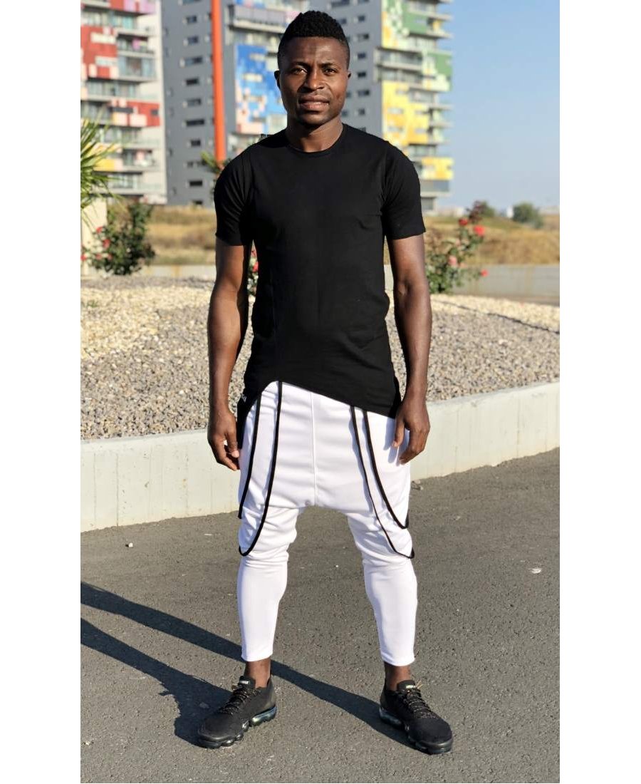White trousers with double black design - Fatai Style