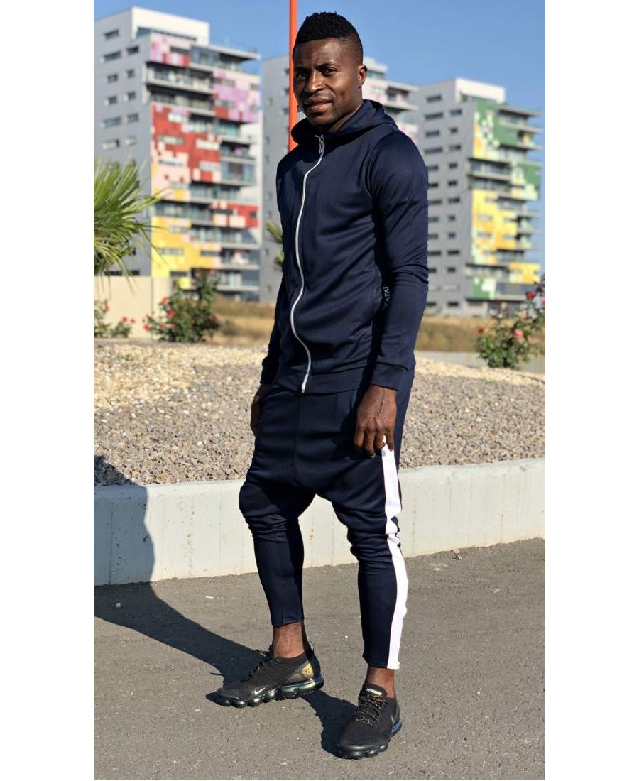 Dark blue tracksuit with white design - Fatai Style