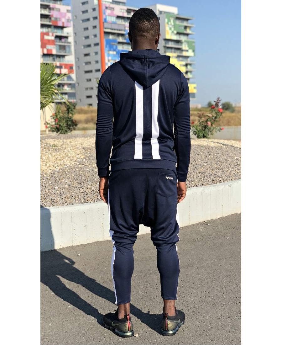 Dark blue tracksuit with white design - Fatai Style