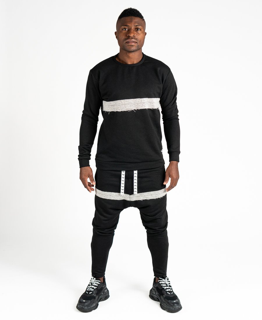 Black tracksuit with side zip - Fatai Style