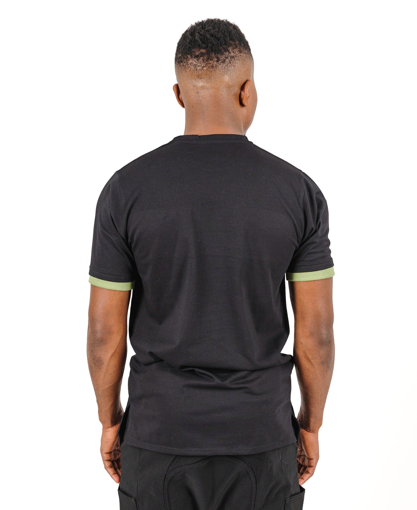 Black t-shirt with green details