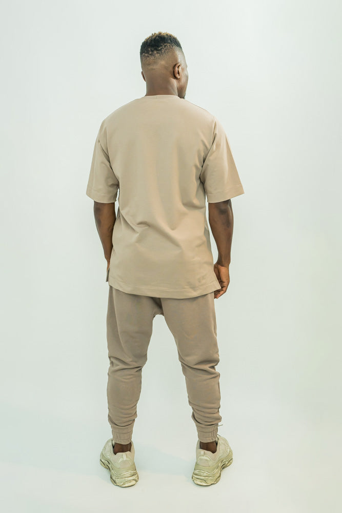 Cappuccino t-shirt with bold seam