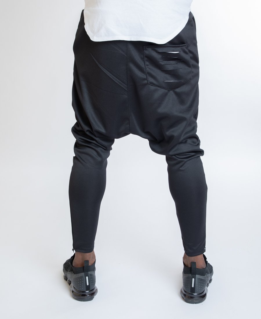 Black trousers with side grey cuts - Fatai Style