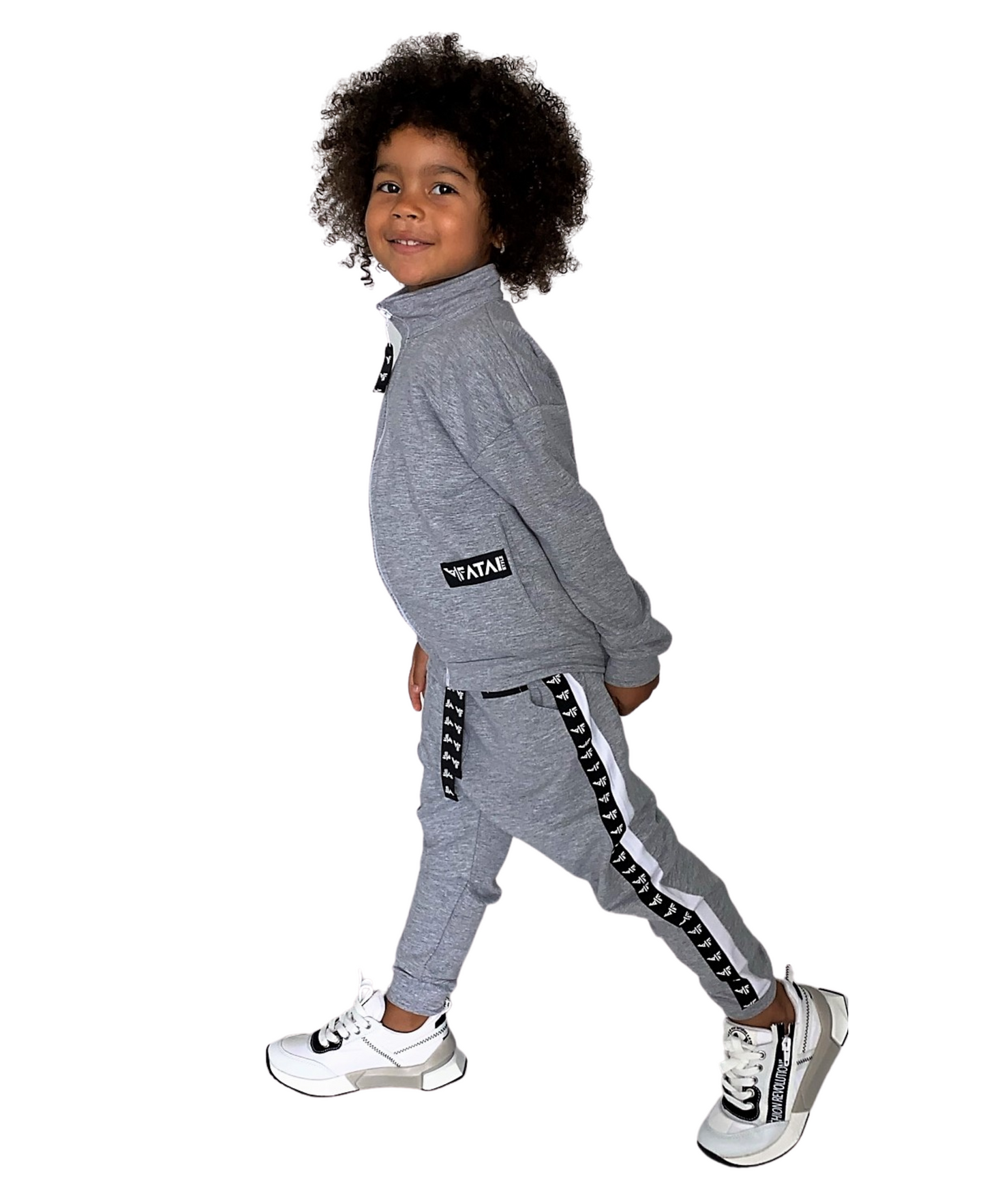 Trening gri cu fermoar unisex (bluza+pantalon)