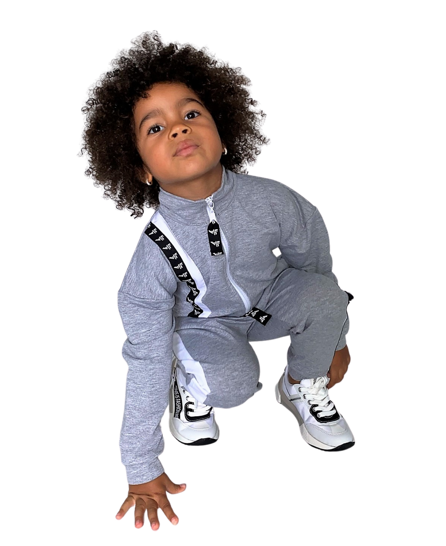 Trening gri cu fermoar unisex (bluza+pantalon)