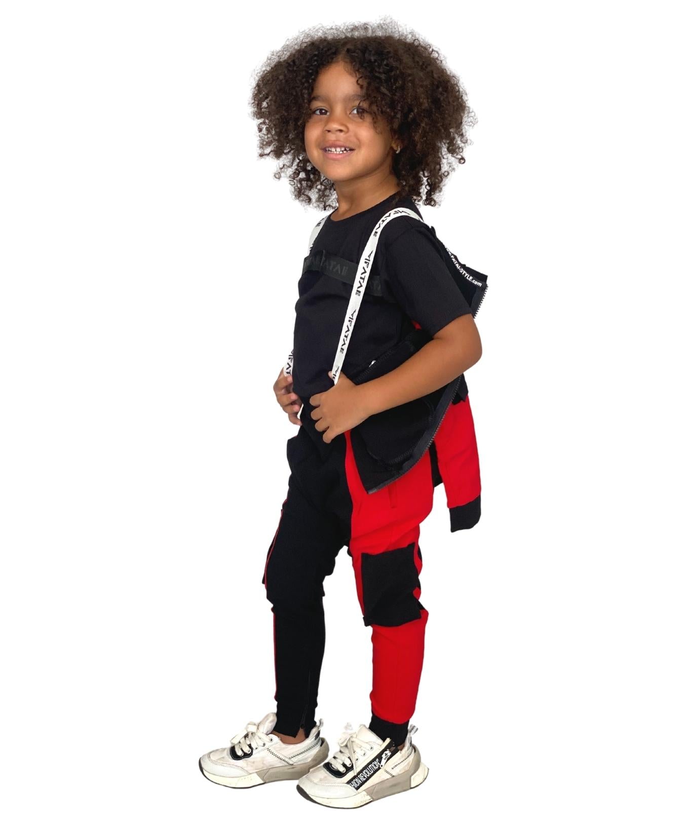 Bluza unisex negru/rosu - tip ghiozdan