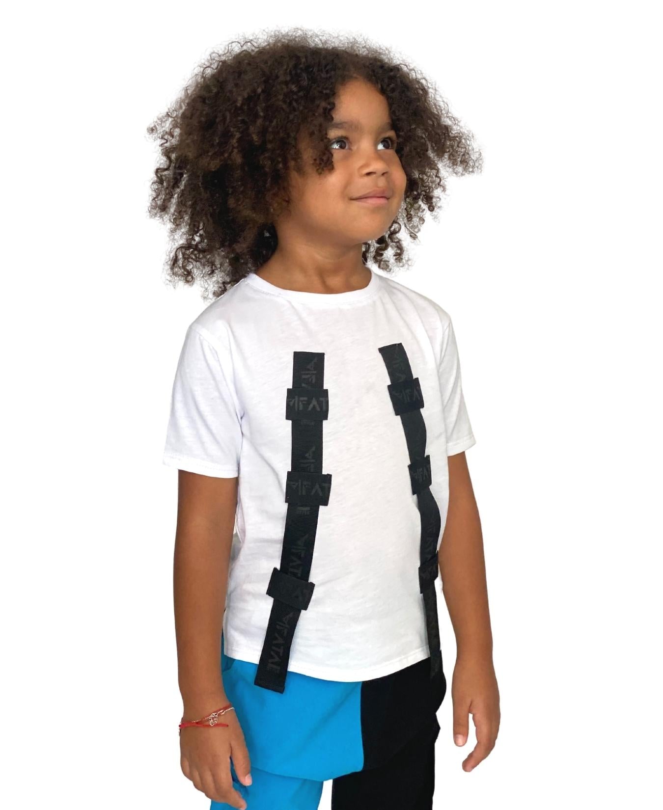 Tricou alb unisex cu detalii cu logo