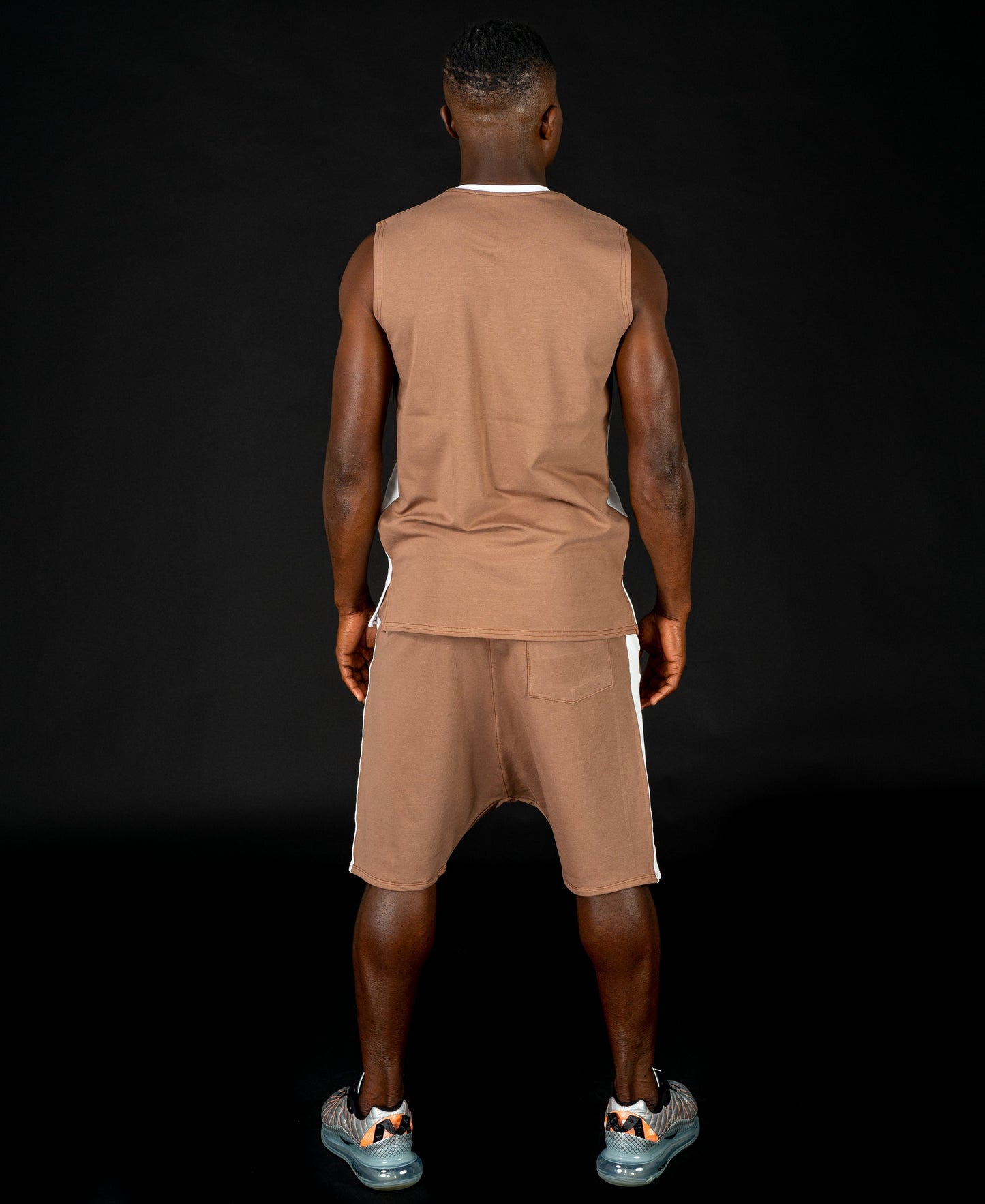 Brown tracksuit (sleeveless t-shirt+short trousers) - Fatai Style