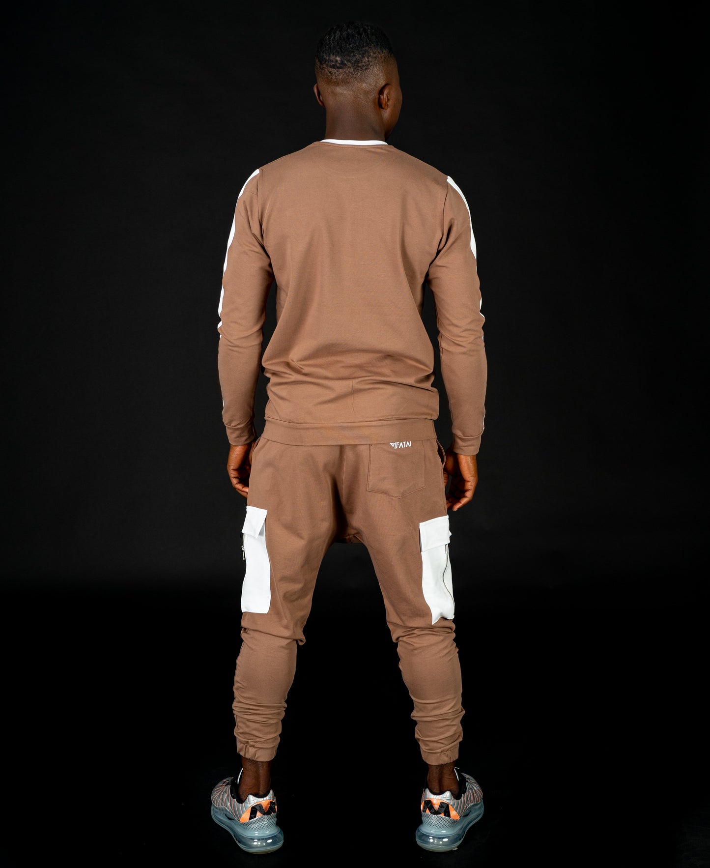 Brown tracksuit (long sleeve t-shirt+long trousers with pocket) - Fatai Style