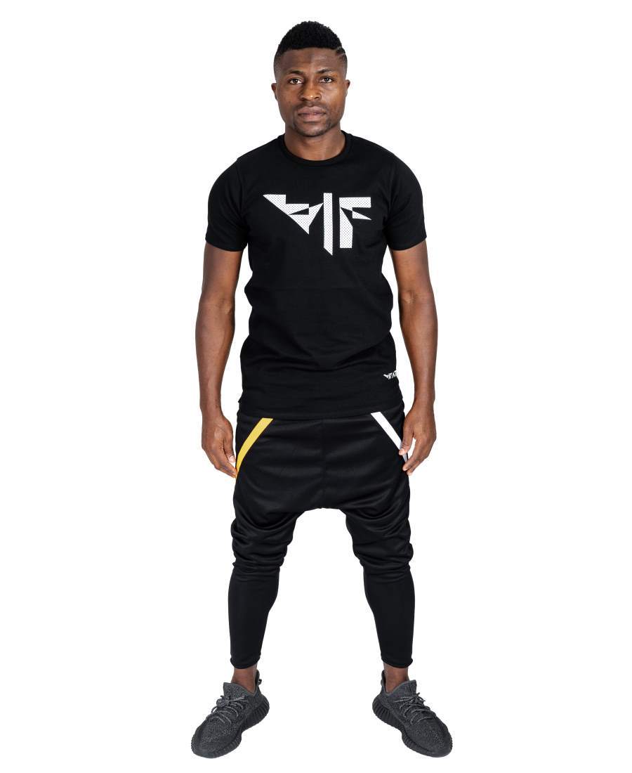 Black trousers with white and yellow design - Fatai Style