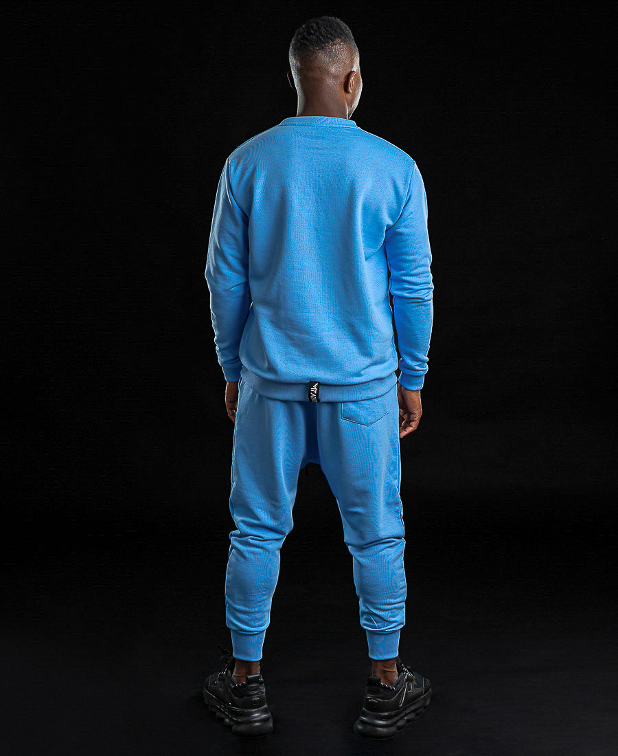 Bleu tracksuit with printed text