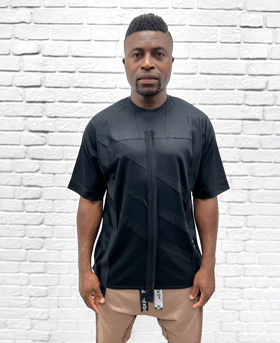 Black T-Shirt with Front Design Print