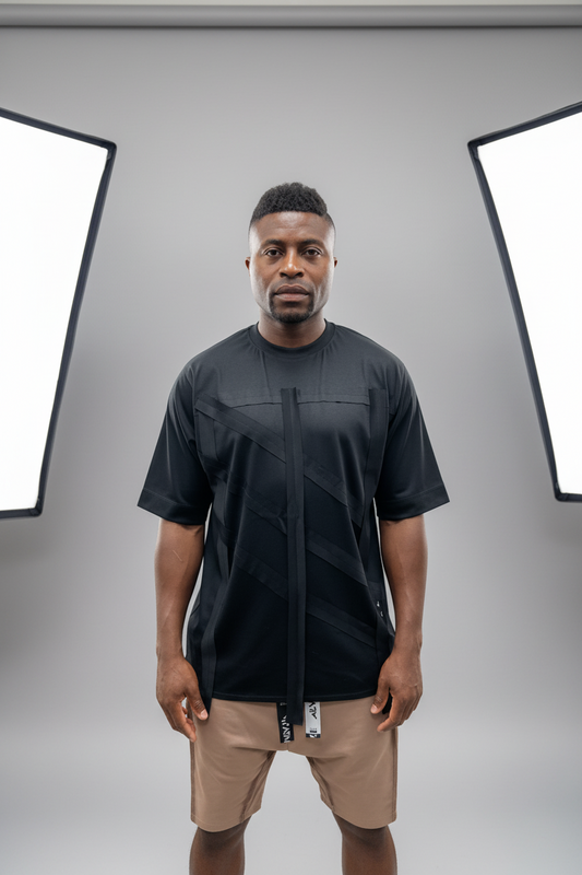 Black T-Shirt with Front Design Print