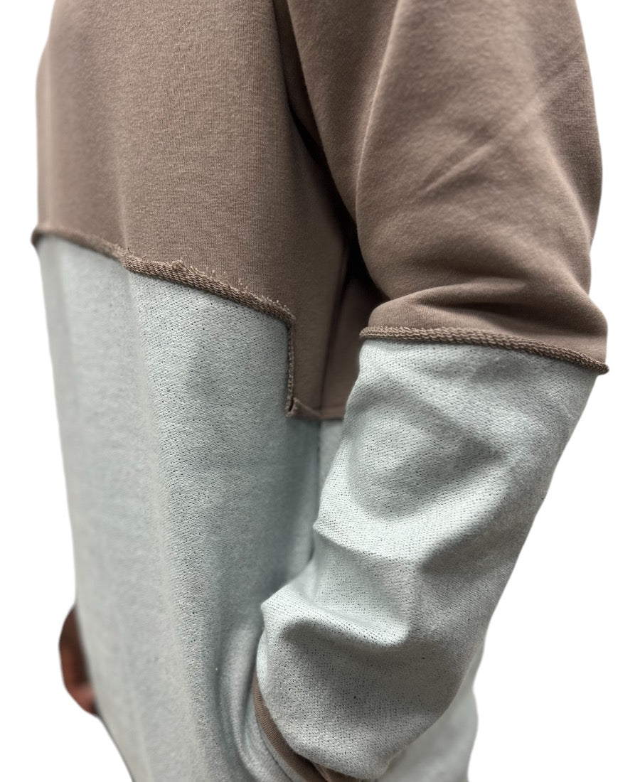 Denim and Cappuccino Hoodie - Fatai Style