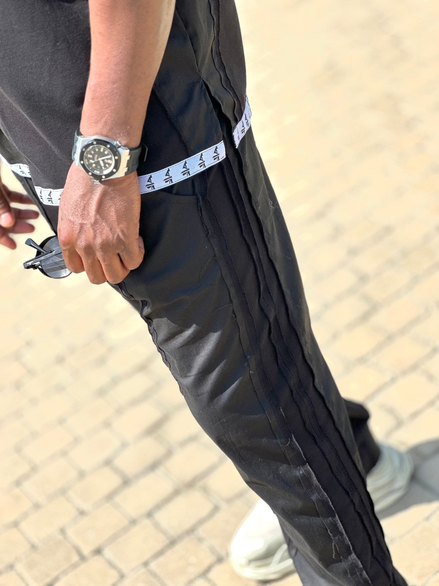 Black Two-Piece Set with Zip Shirt Top