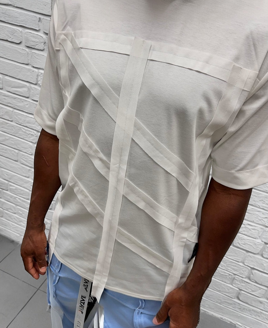 White T-Shirt with Bold Front Design
