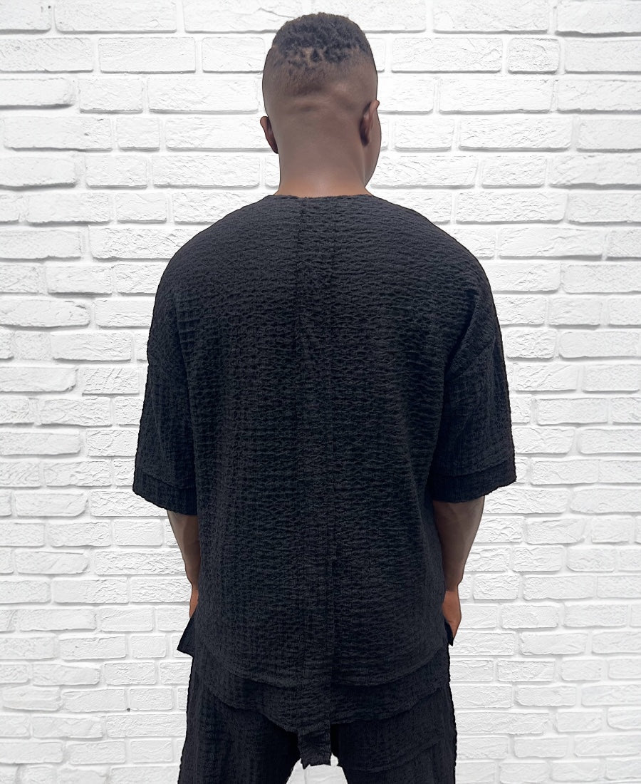 Black T-Shirt in Lightweight Sheer Fabric
