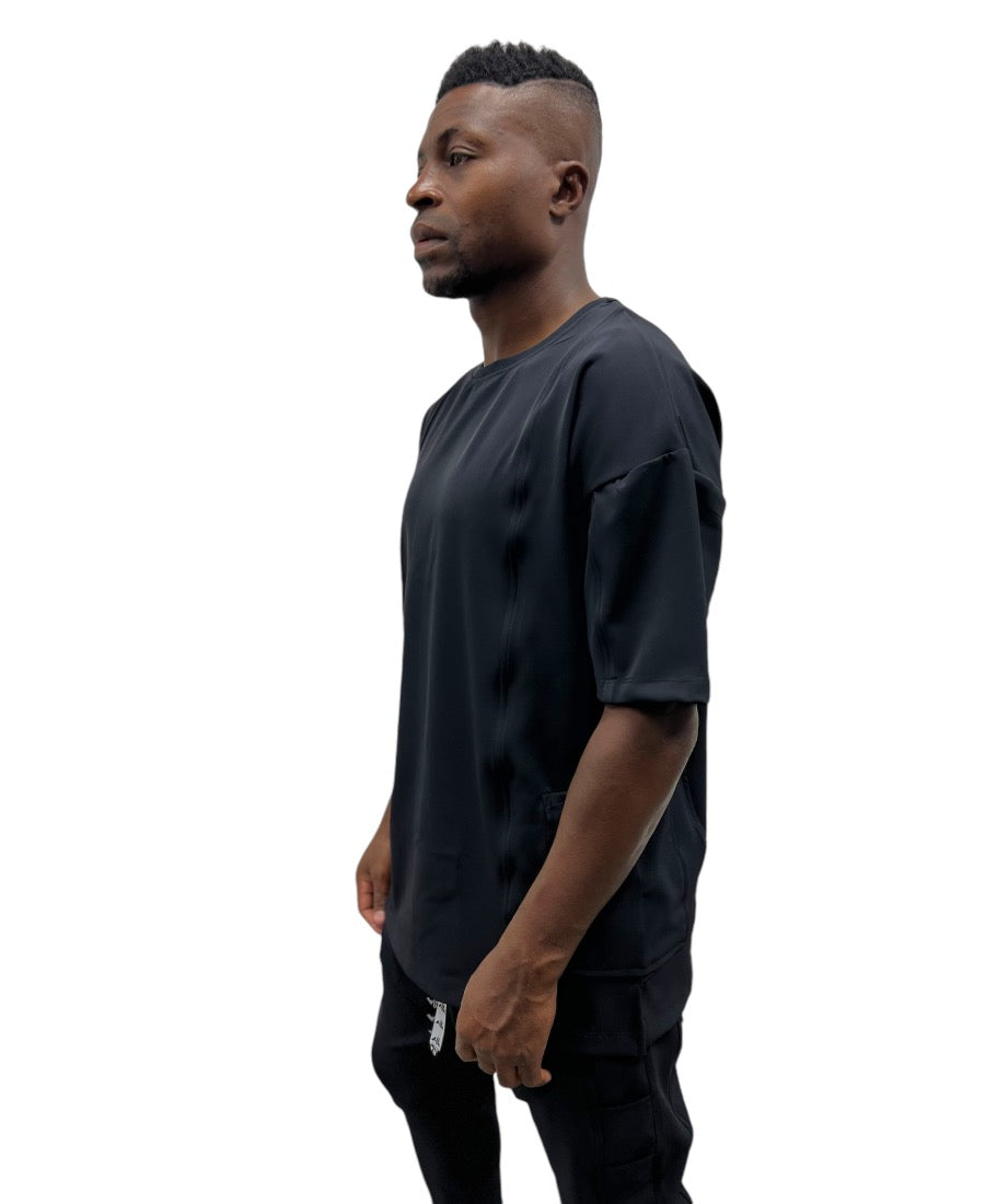 Black Two-Piece Set with Side Graphic