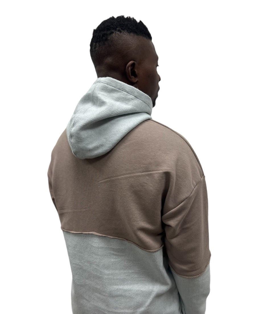 Denim and Cappuccino Hoodie - Fatai Style