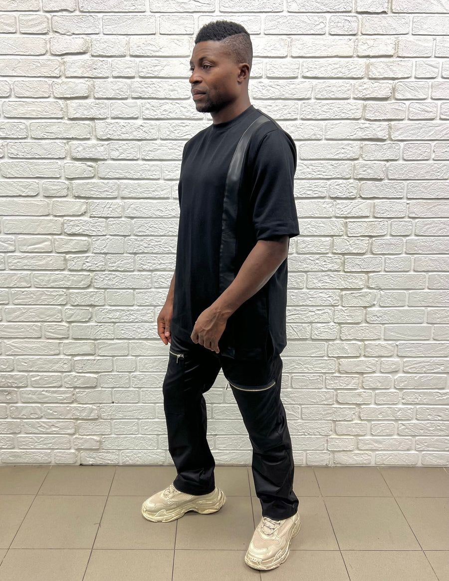 Black T-Shirt with Band Design