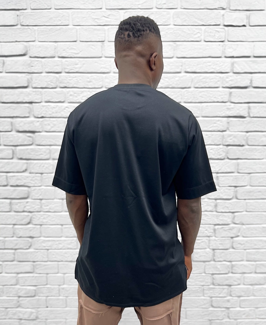 Black T-Shirt with Front Design Print