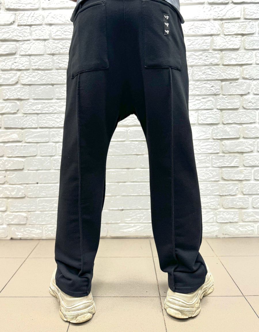 Black Trousers with Center Seam Detail