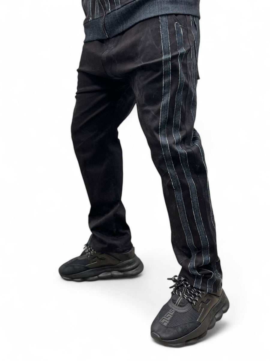 Mint Green Jeans with Vertical Wash Detail