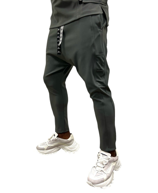Khaki trousers with side design