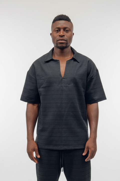 Black T-Shirt with Scoop Neckline