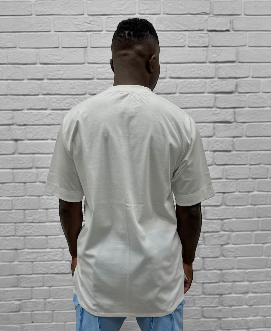 White T-Shirt with Bold Front Design