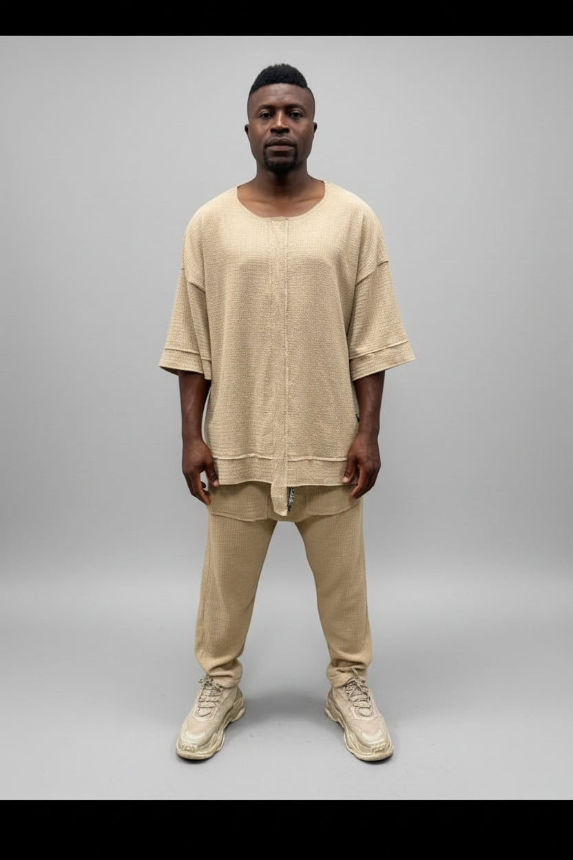 Cream Two-Piece Set in Lightweight Fabric
