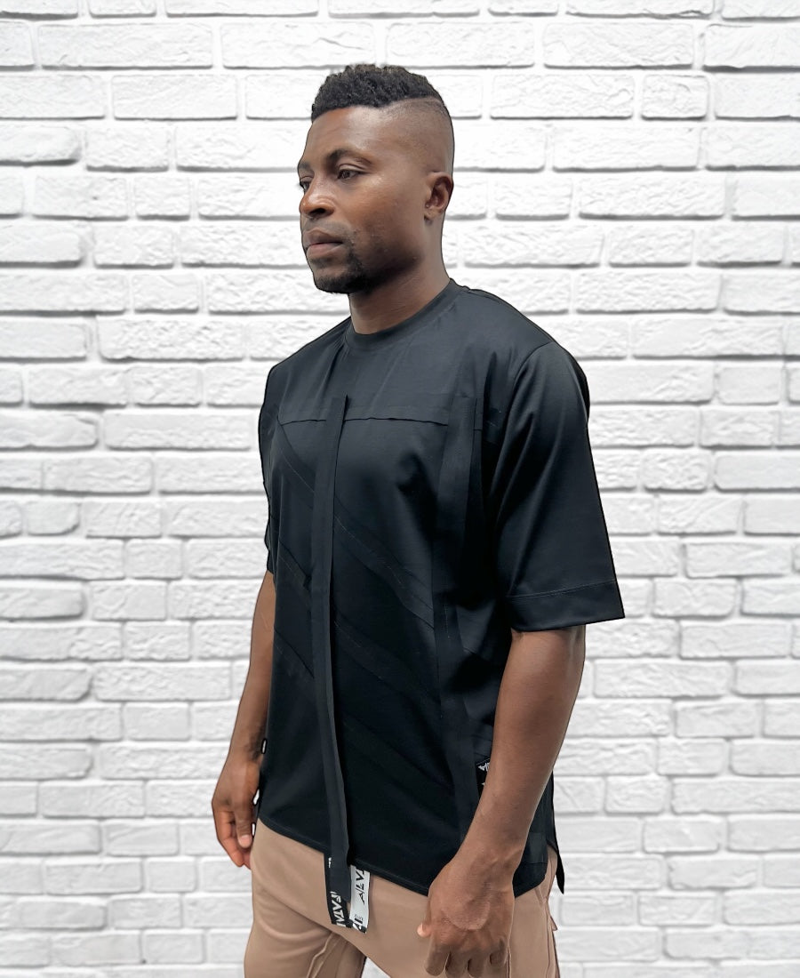 Black T-Shirt with Front Design Print