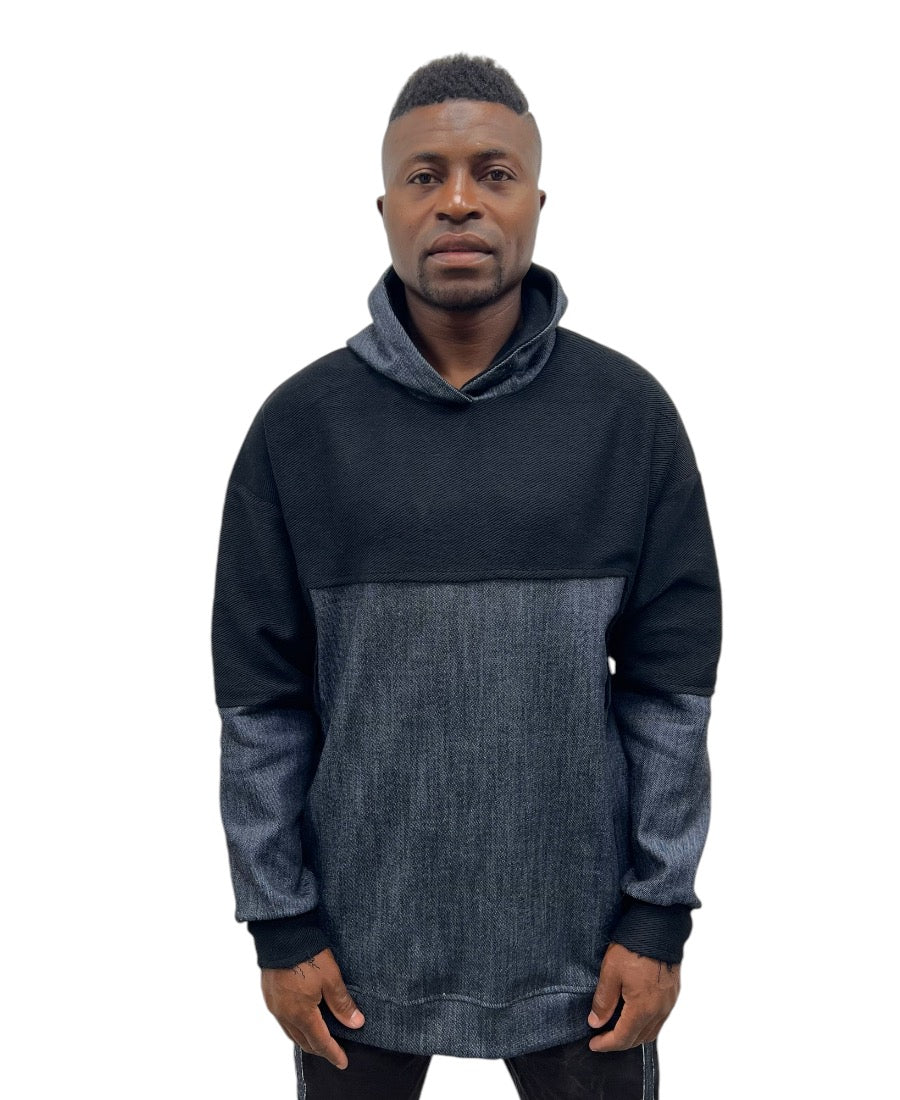 Denim and Black Hoodie - Fatai Style