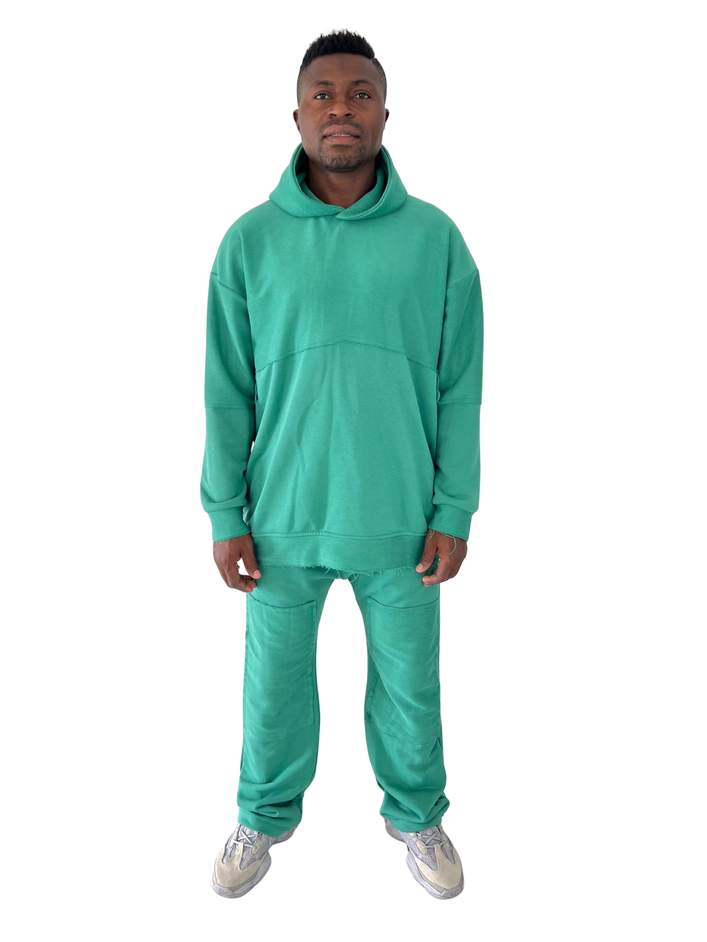 Green Two-Piece Set with Back Panel Inserts