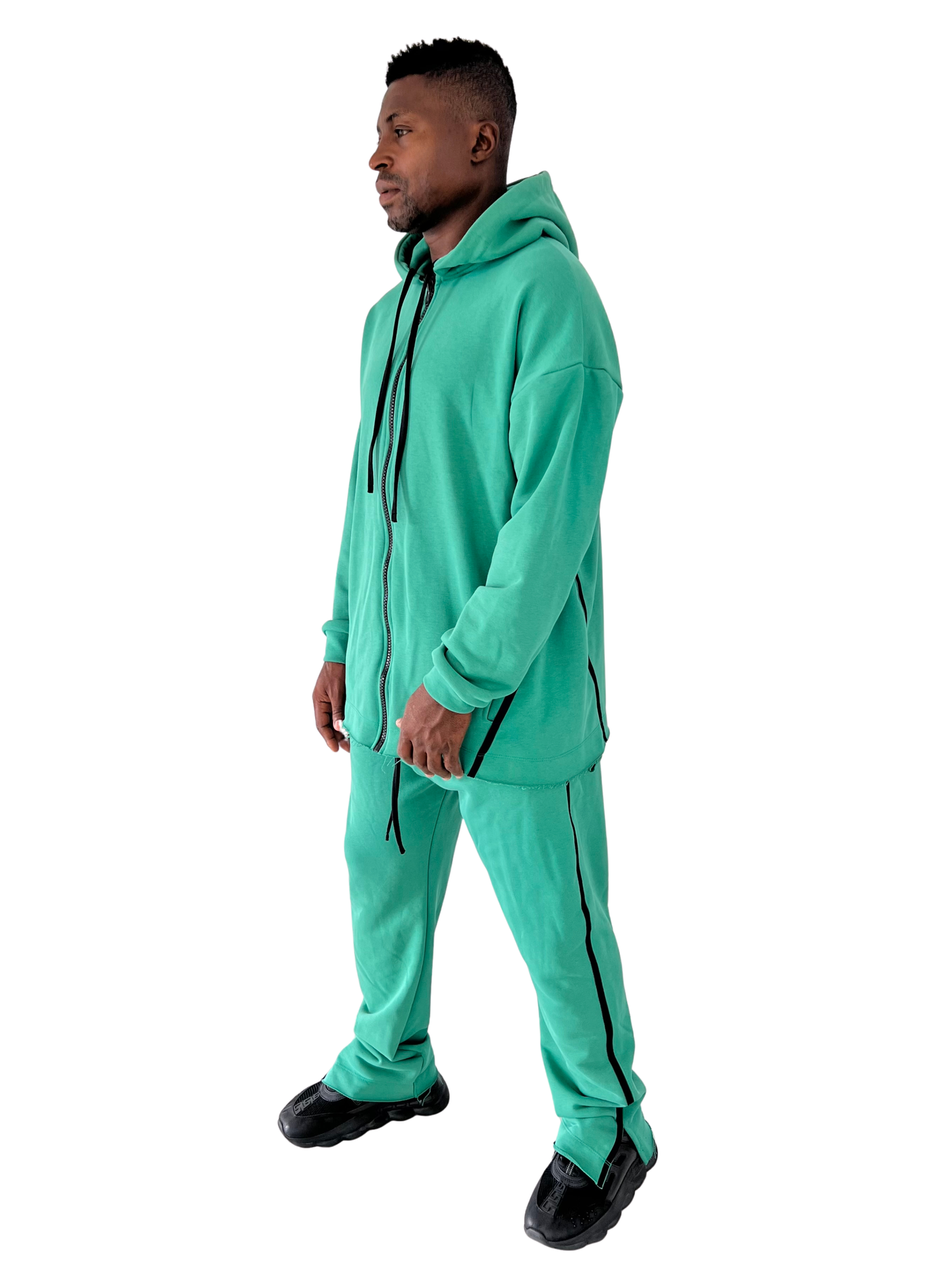 Green Two-Piece Set with Black Accents