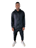 Black Heavyweight Two-Piece Set with Hood