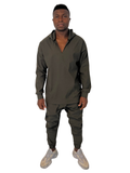 Khaki Two-Piece Set with Hood